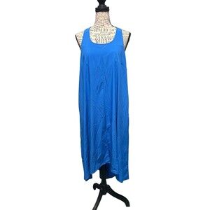 HALARA Breezeful Dress Size Lg cobalt Raceback Hi Lo Midi Pockets quick dry